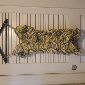 Satin Yellow Floral Mini Dress